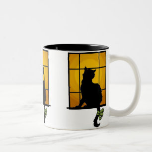 Cat in the Window Customable Halloween Mug