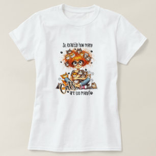 Cat Lady Cute Typographie Femme T-Shirt