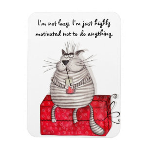 Cat Lazy Funny Magnet Office Citations