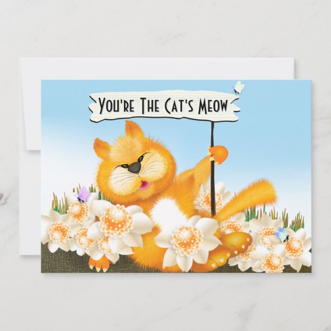 Cat Meow Funny Birthday (Devant)