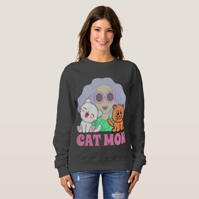 CAT MOM ART T-SHIRTS ET SWEATSHIRTS POUR FEMMES (Devant entier)