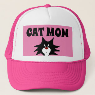 CAT MOM BALL CASQUETTES TUXEDO CAT PINK CASQUETTES