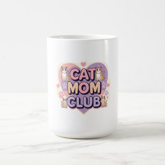 Cat Mom Club - Mug en céramique mignonne pour les