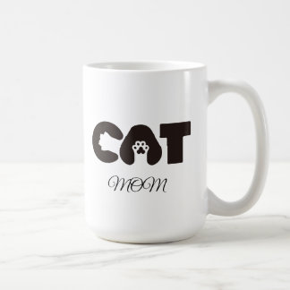 Cat Mom coffee mug – Cute pow with letter cat