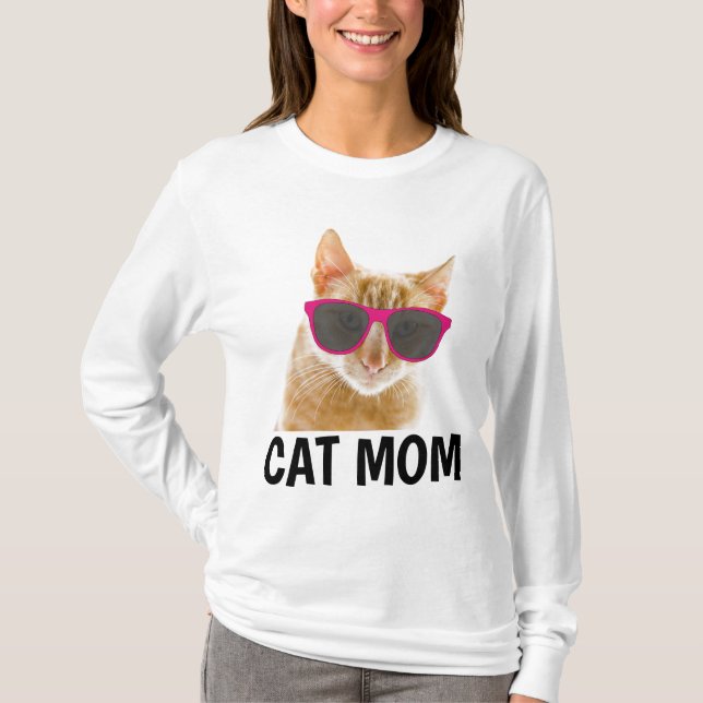 CAT MOM, Dames Drôle T-shirts pour chats (Devant)