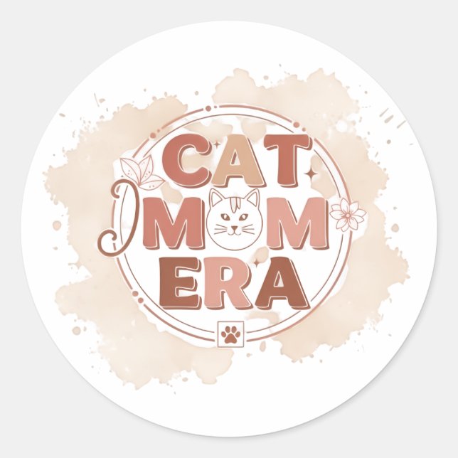 Cat Mom Era Trendy Sticker (Devant)