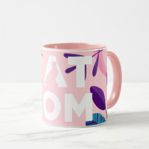 CAT MOM, Floral rose et Mug Feuille