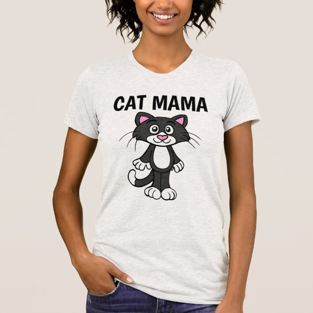 CAT MOM, (MAMA) T-shirts Drôle Cute Cat (Devant)