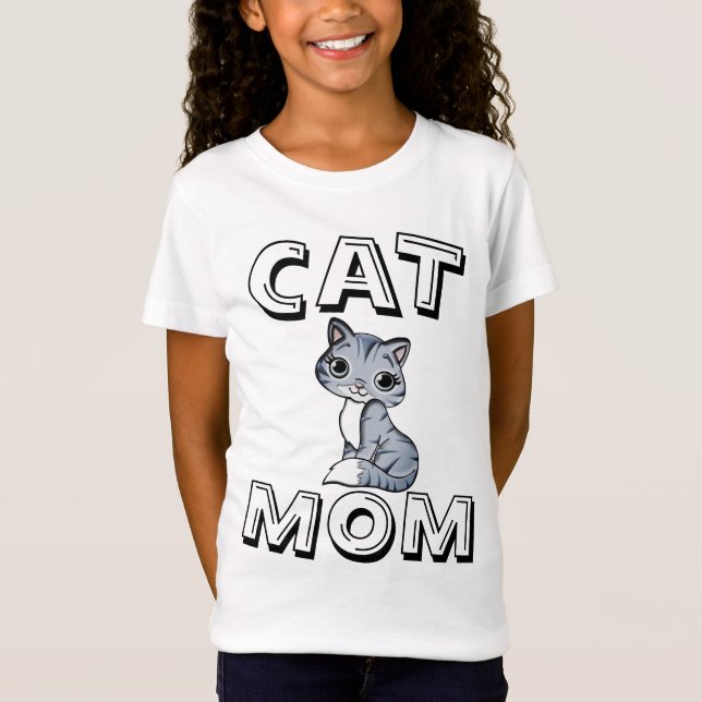 CAT MOM, T-Shirts pour filles (Devant)
