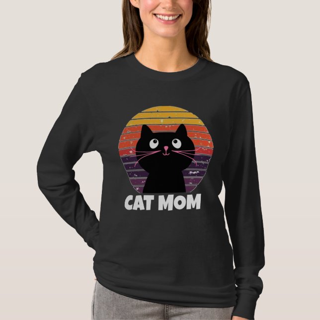 CAT MOM VINTAGE RETRO HUIT 80s T-Shirts (Devant)