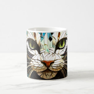 Cat Mosaic Vitrage Conception Café Mug
