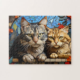 Cat Mosaic Vitrail Design Puzzle