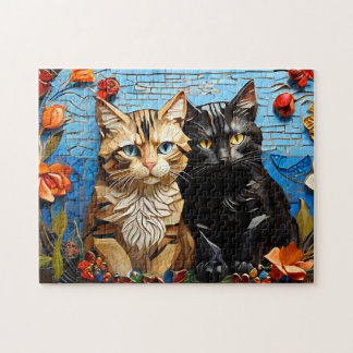 Cat Mosaic Vitrail Design Puzzle