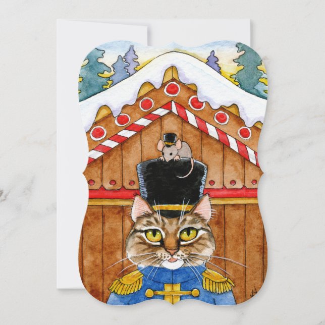 Cat Mouse Christmas Nutcracker carte ou invitation (Devant)