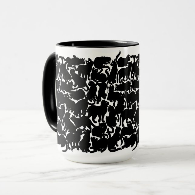 Cat Mug Coffee Coupe Cool Amoureux des chats Art C (Devant gauche)