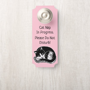 Cat Nap Ne Disturbe Pas Affichette de porte Standa