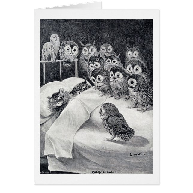 Cat Nightmare Owl Bird, Louis Wain (Devant)