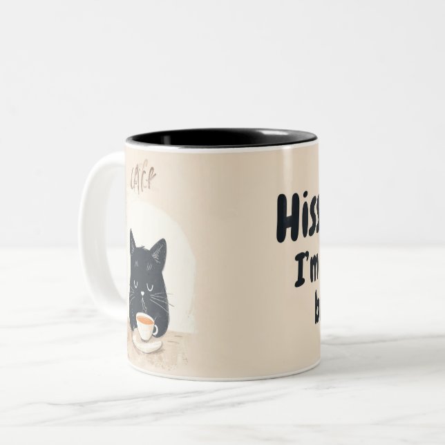 Cat noir café pause Mug (Devant gauche)
