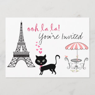 Cat Paris Invitation d'anniversaire