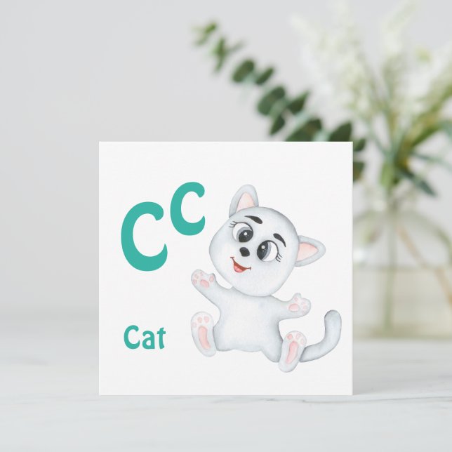 Cat personnaliser ABC : Lettre C - Ajouter votre n (Debout devant)