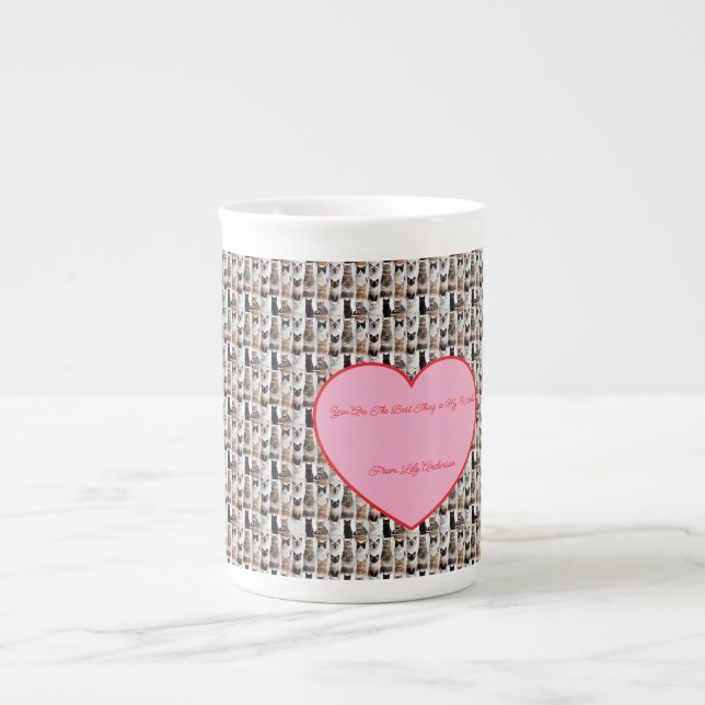 Cat Photo pattern Heart Name Specialty Mug (Devant)