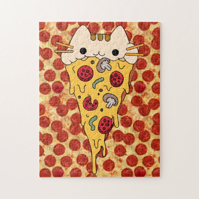 cat pizza jigsaw puzzle jeu (Vertical)