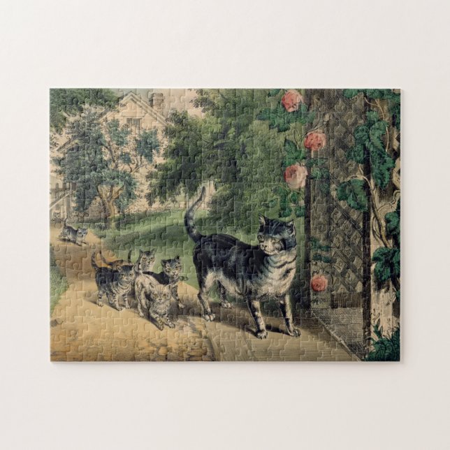 Cat Puzzle Currier & Ives (Horizontal)