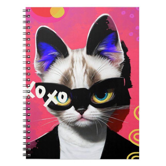 Cat rétro | Journal carnet (Devant)