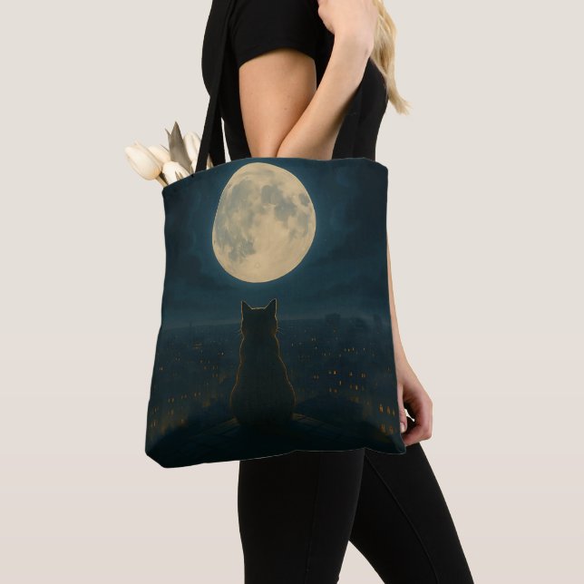 Cat rooftop tote bag (De près)