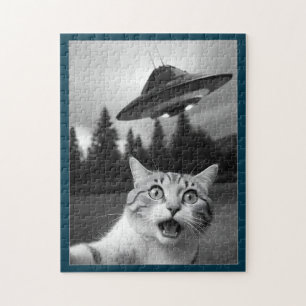 Cat Selfie UFO Jigsaw Puzzle Puzzle drôle