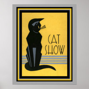 Cat Show- Art Déco- 16 x 20 Poster