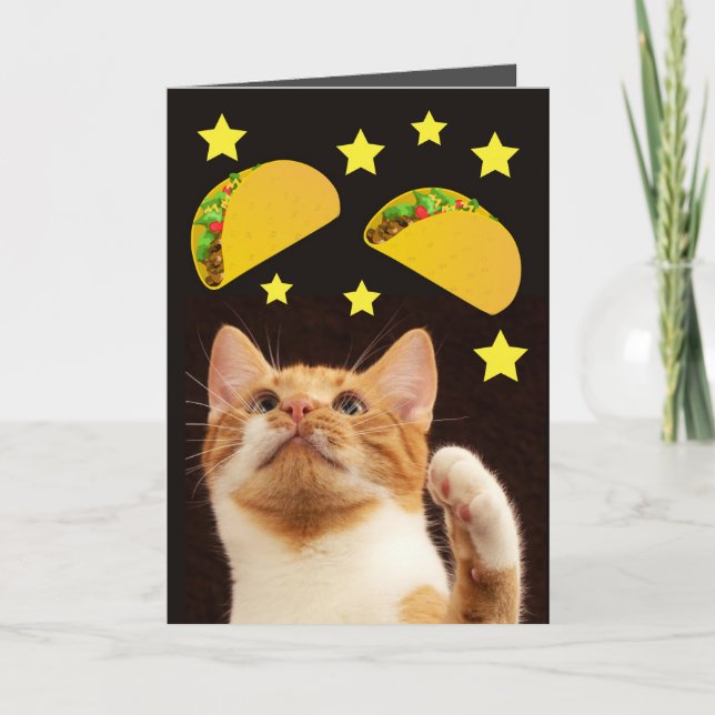 CAT TACO SPACE AVEC CARTES D'ANNIVERSAIRE TACOS (Devant)