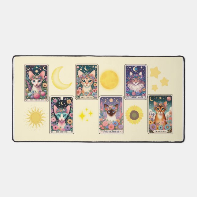 Cat Tarot Card Desk Mat (Recto)