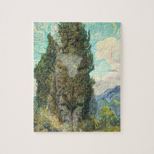 Cat Van Gogh Puzzle (Vertical)