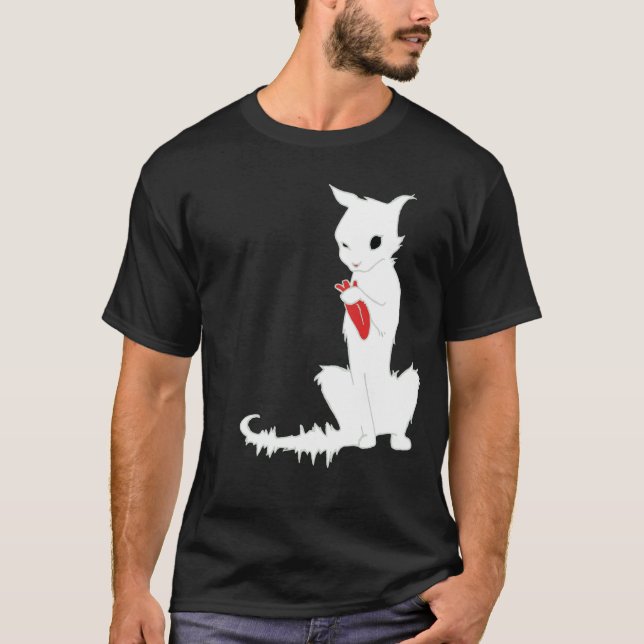 CAT VOTRE TONGUE chemise haut pointu CHAT BLANC (Devant)