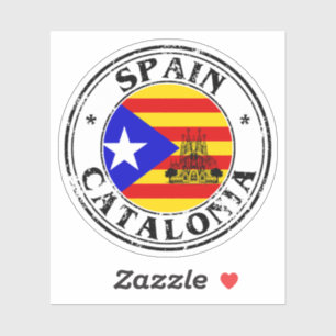 CatalogneSticker Sticker Rond Drapeau Pour Livre O