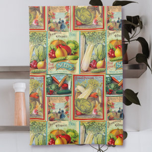 Catalogue de semences vintage Collage Serviette de