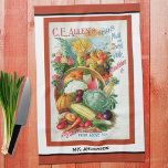Catalogue de semences vintage Serviette de cuisine<br><div class="desc">Personnalisez cette serviette de cuisine à thème potager de jardin avec votre propre texte. Imprimé avec un catalogue de graine vintage coloré image recouverte d'une bordure rouge et de la place pour votre nom ou autre phrase de texte en typographie stylisée. Voir plus de serviettes et beaucoup d'autres articles de...</div>