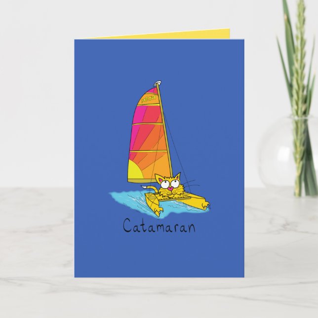 Catamaran - Carte de voeux amusante pour la naviga (Devant)
