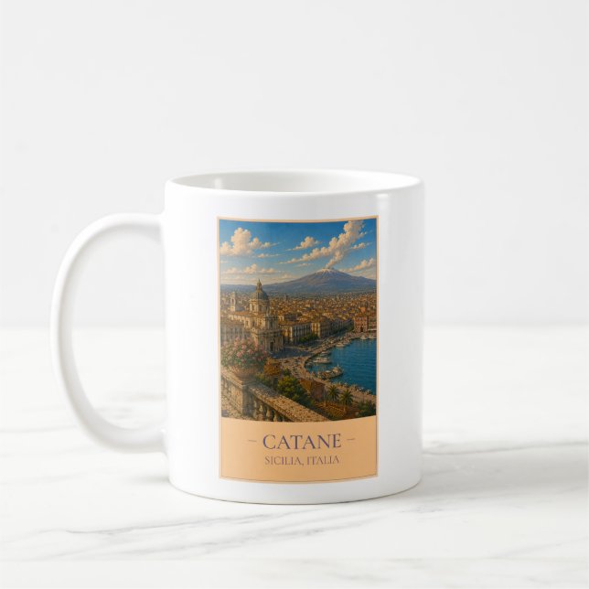 Catane, Italy – Vintage Travel Mug (Gauche)