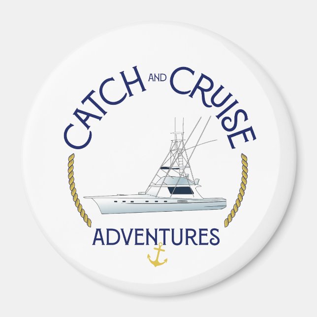 Catch and Cruise Adventures Marlin Mujer 3" Magnet (Devant)