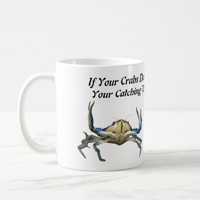 Catching Crabs, Funky White Coffee Mug (Gauche)