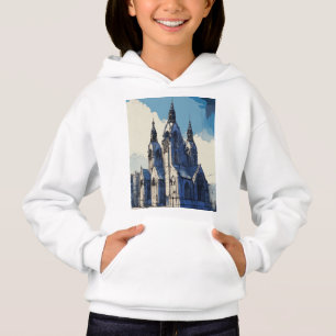 "Catedral Gótica : Boceto Rápido con Pluma Azul