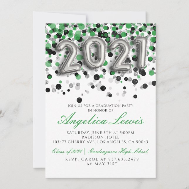 Catégorie de 2021 Graduation Party Invitation (Devant)