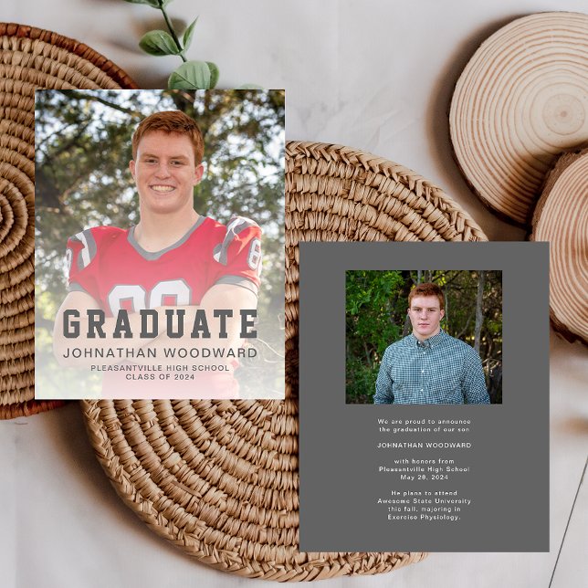 Catégorie de 2024 Budget 2-Photo Gris Texte Gradua (Créateur téléchargé)