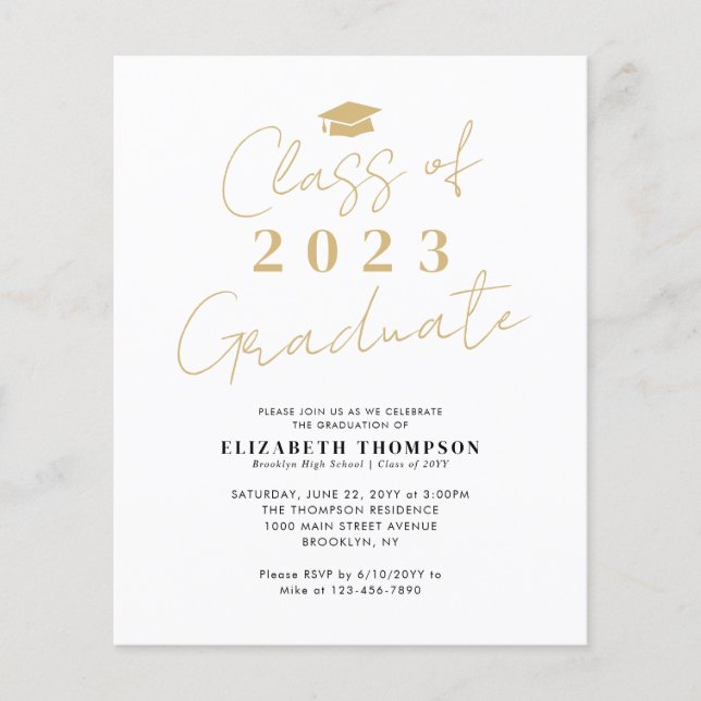 Catégorie de budget de 2023 Gold Grad Graduation P (Devant)