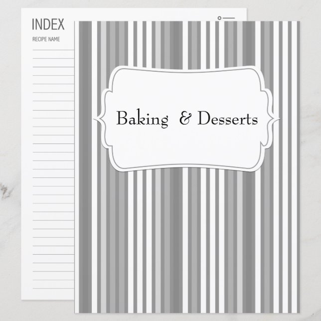 Catégorie/index de recette triée verticale grise (Devant / Derrière)