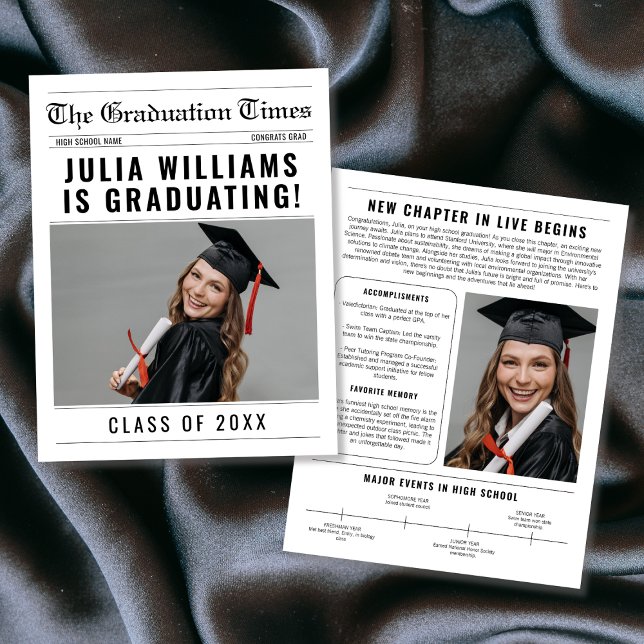 Catégorie Unique De Journaux De 2024 Maintien Des  (Newspaper Unique Class Of 2024 Graduation Keepsake)