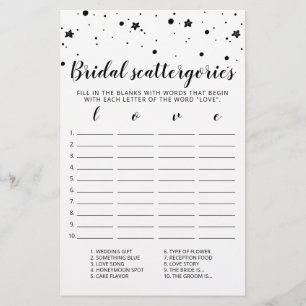 Catégories de mariage jeu modifiable Shower de mar