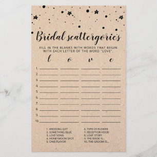 Catégories de mariage jeu modifiable Shower de mar